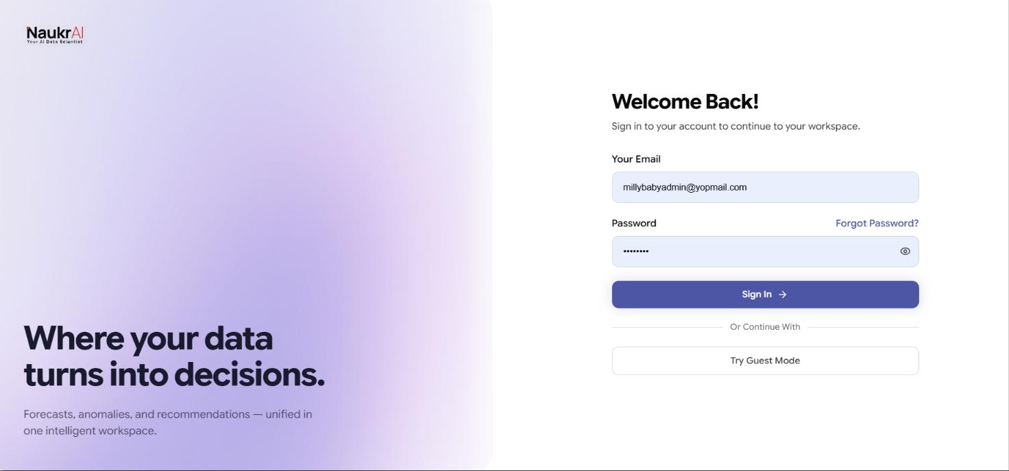 Traverse login screen